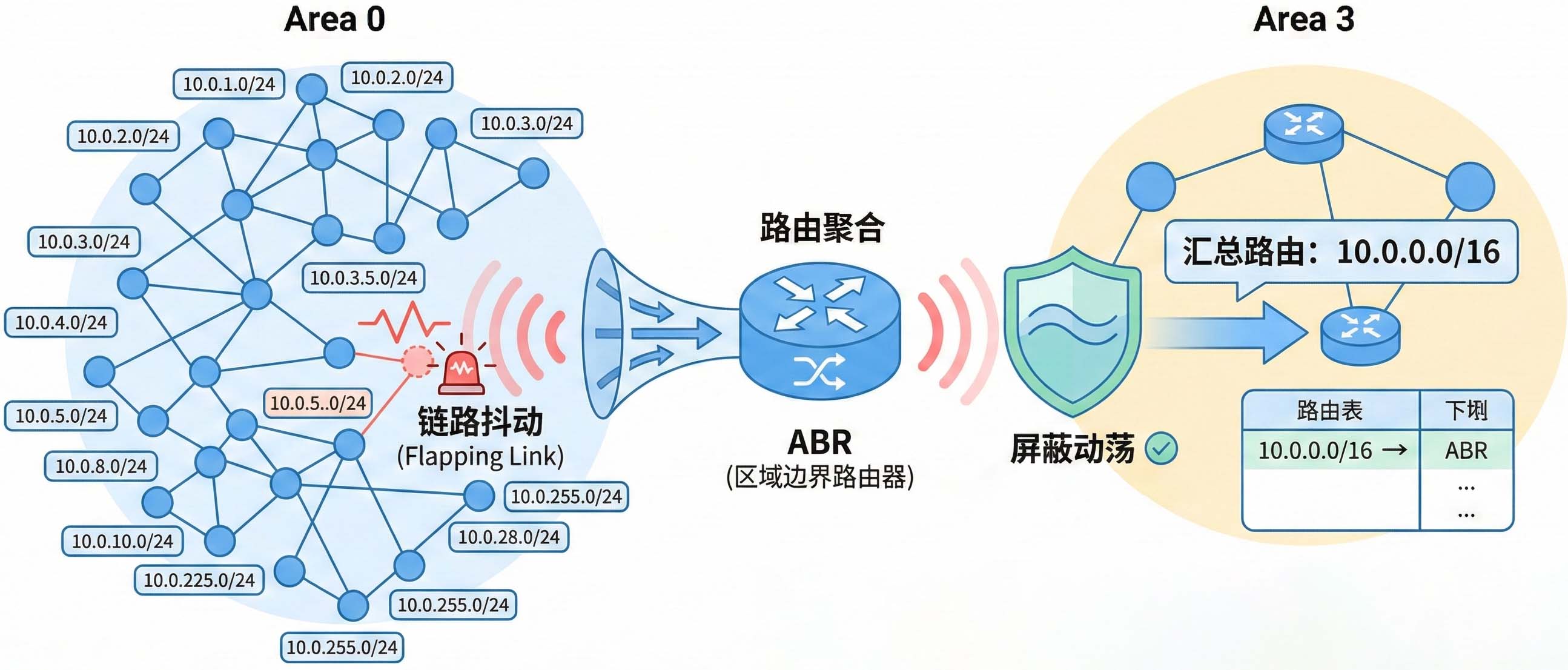 OSPF路由聚合示意图